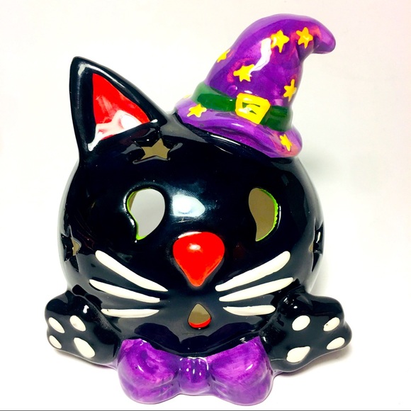 Other - Ceramic Black Cat Halloween Tea Light